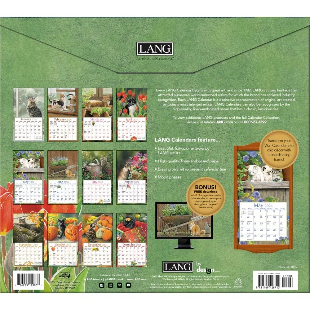 LANG Calendario de pared 2024 Cats In The Country (24991001899)