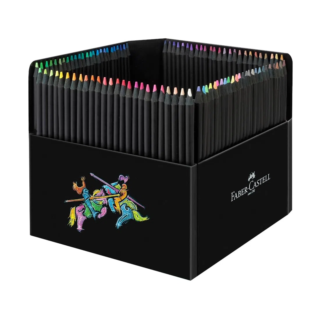 Faber-Castell 116411 - Lápices de color Black Edition, caja de 100, irrompibles, para niños y adultos