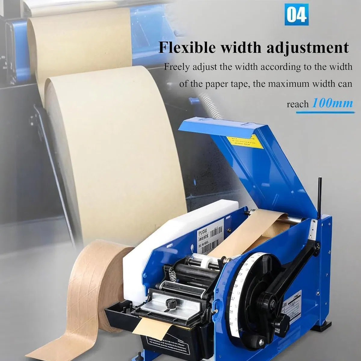 Dispensador de cinta kraft semiautomática, máquina manual de papel de pegamento húmedo, 20-100 mm de ancho, 100-1000 mm de longitud, rollo de 200 mm de diámetro, para el hogar, oficina, tienda de