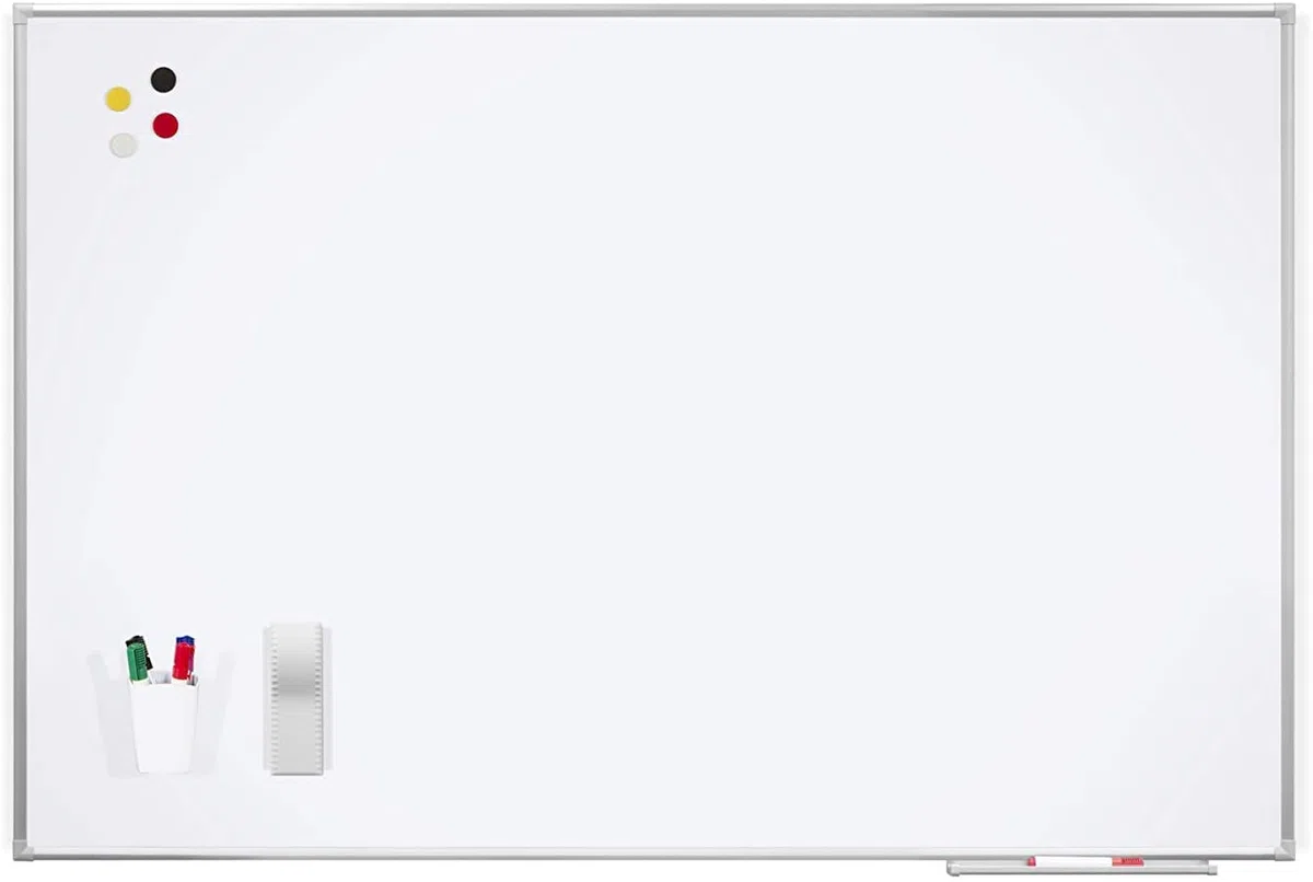 Rocada | Pizarra Blanca Magnética 60 x 90 con Marco de Aluminio | Pizarra de Pared Fácil de Borrar | Lacada con Marco de Aluminio Anonizado ! Para Escritura con Rotuladores de Borrado en Seco