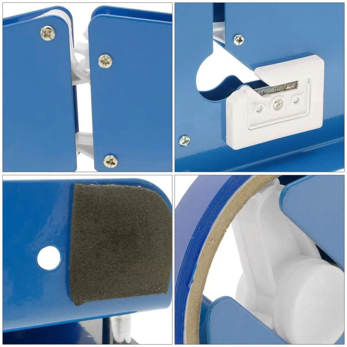 Holibanna Dispensador de Cinta Adhesiva de 12mm Cuchillas de Hierro Resistentes Oxidación, Cortadora para Embalaje 8 Rollos de Cinta para Oficina y Hogar