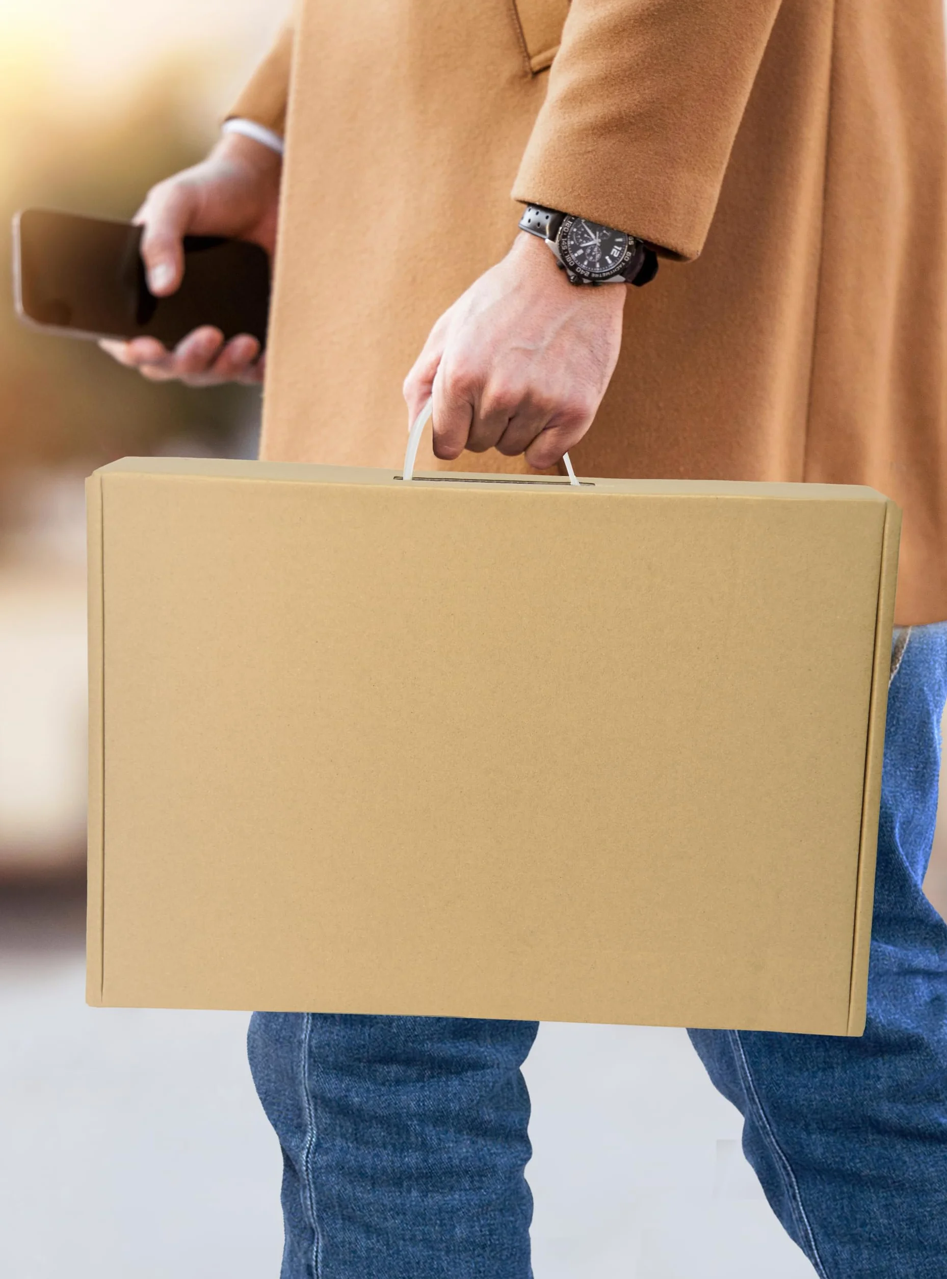 Orionstar Caja para portátil con espuma protectora para portátiles de hasta 17,3 pulgadas, caja de cartón para ordenador portátil, caja de envío para portátil
