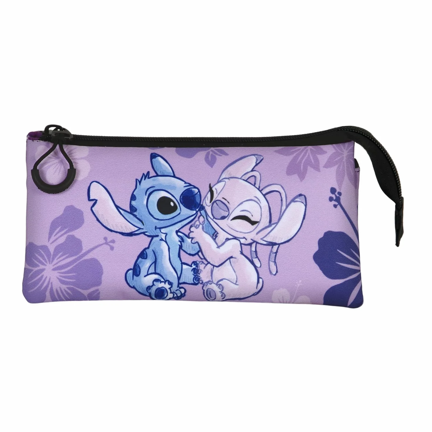 Disney Lilo y Stitch Stitch & Angel-Portatodo Triple Fan 2.0, Lila, 23 x 11 cm