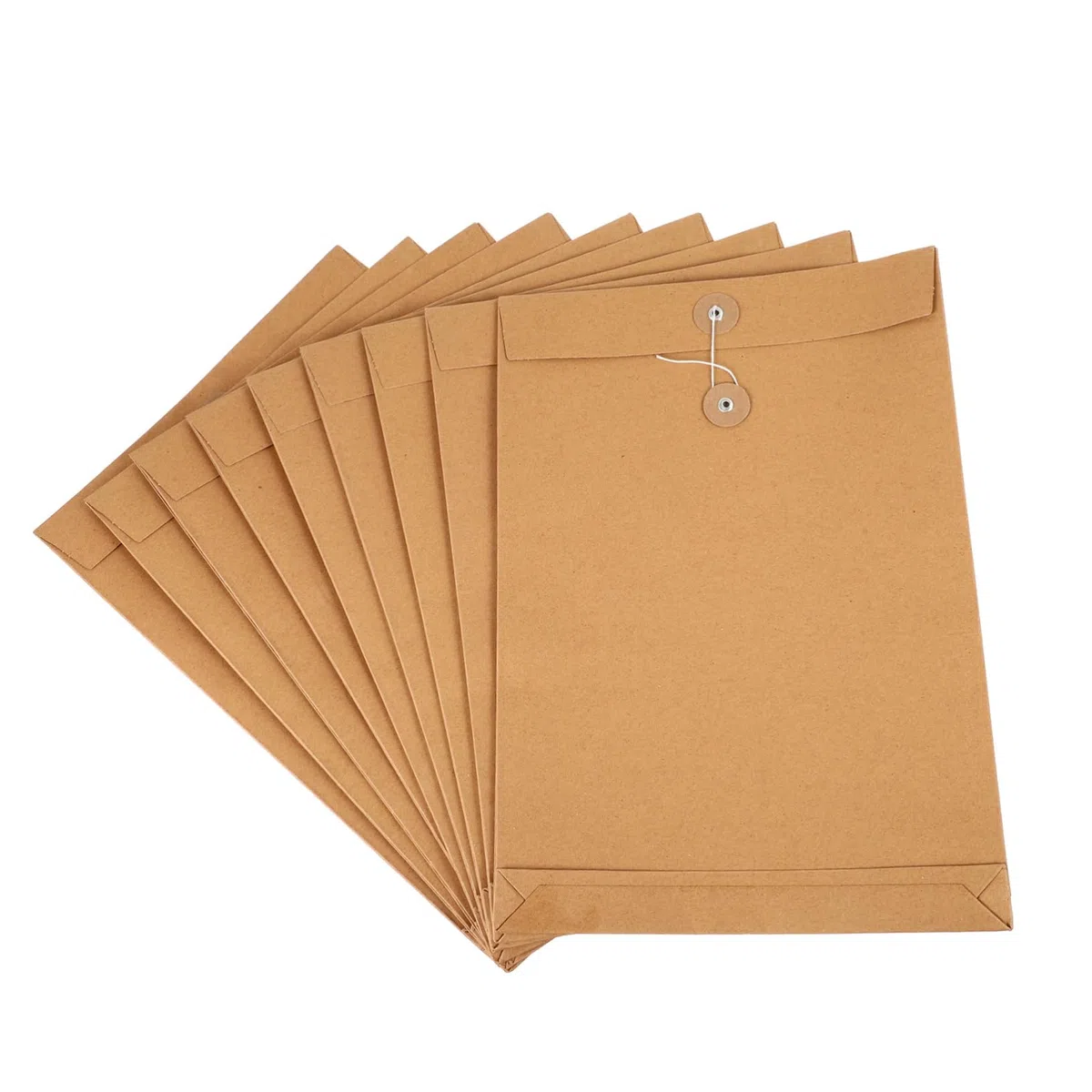 25 piezas Carpeta de Papel Kraft con Cierre Botón Portadocumentos Carta para Oficina y Negocios Bolsa Organizadora Ligera para Almacenamiento de Archivos