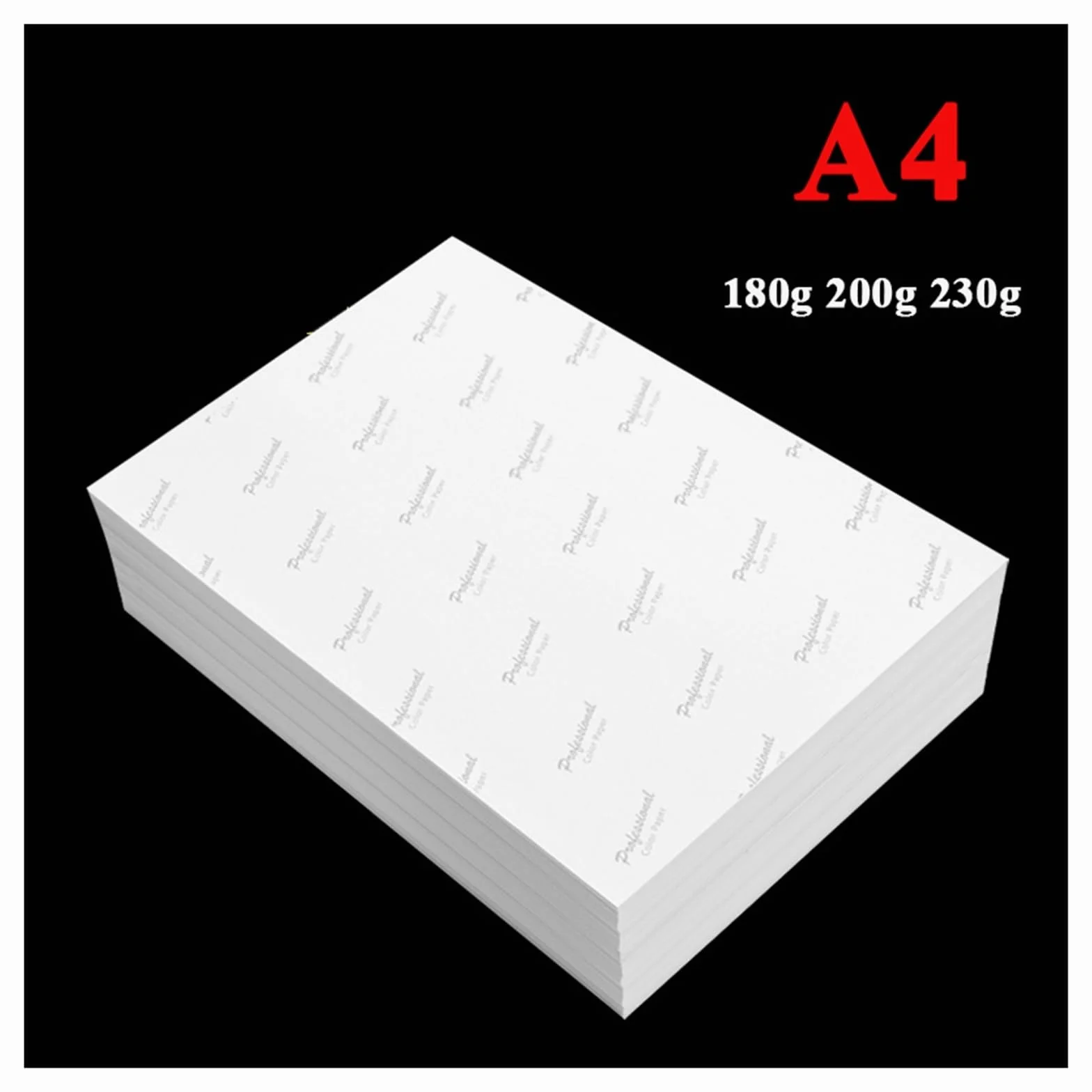 DAVBIR A4 100 hojas Papel fotográfico de alto brillo Impresora brillante Papel fotográfico 180g 200g 230g perfection (Color : A4 230g 100sheets)