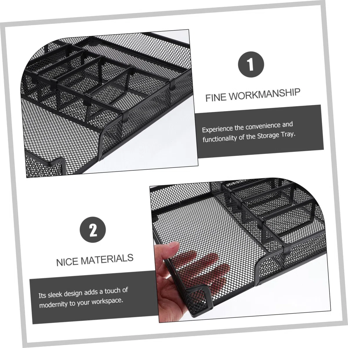 Organizador de Escritorio de Hierro Negro para Papelería y Oficina | Sistema Práctico de Orden, Diseño Versátil, Limpieza Sencilla y Ahorro de Espacio en Mesa