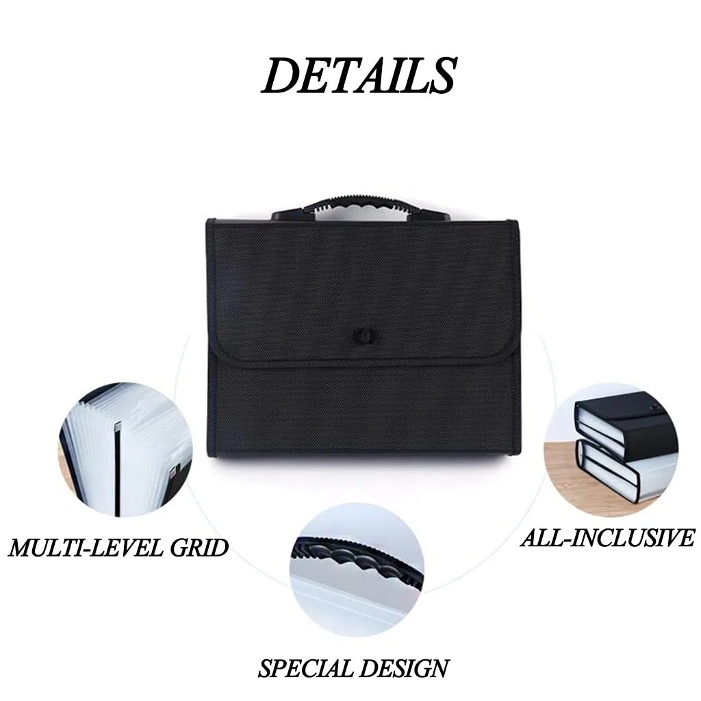 Carpeta Clasificadora Acordeon Tapa Dura, Bolsas para Documentos A Prueba De Agua, Carpeta De Archivos Expandible con Cubierta Expandible, Caja De Llenado Portátil De Tamaño A4