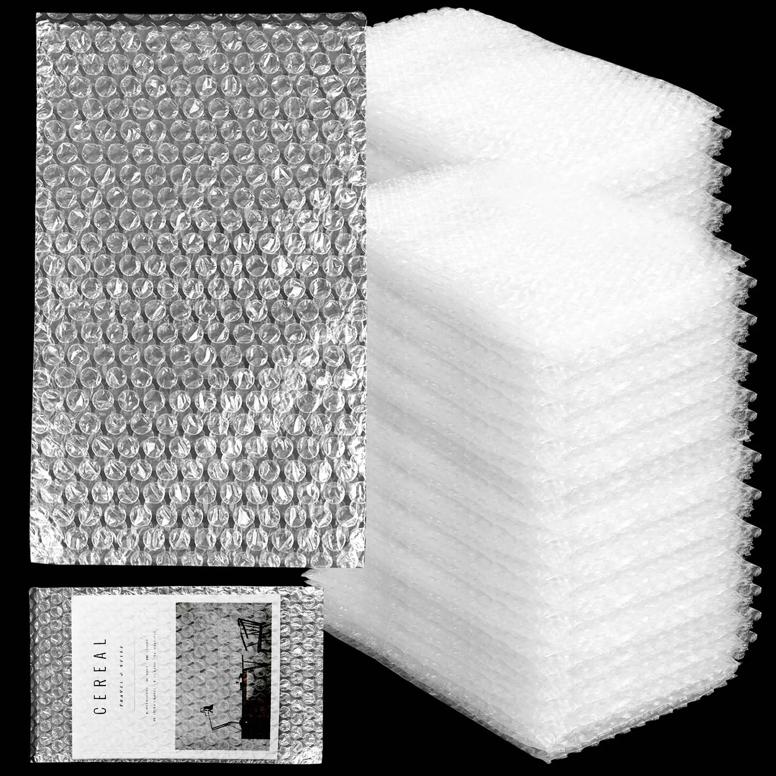 CYEER 100 piezas bolsas de burbujas transparentes, 15x25CM bolsas de plástico de burbujas, bolsas de burbujas, material de embalaje de plástico de burbujas para el embalaje de envío
