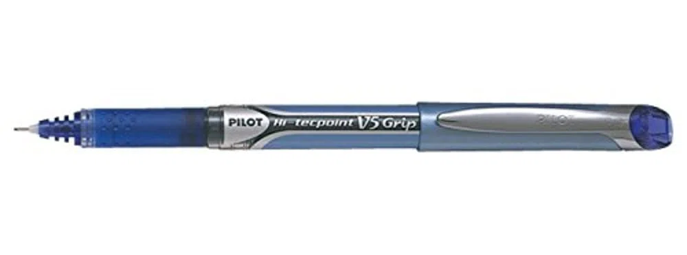 Pilot - Hi-Tecpoint V5 Grip - Bolígrafo Roller Tinta Liquida - Azul - Punto Fino - (Caja 12 unidades)