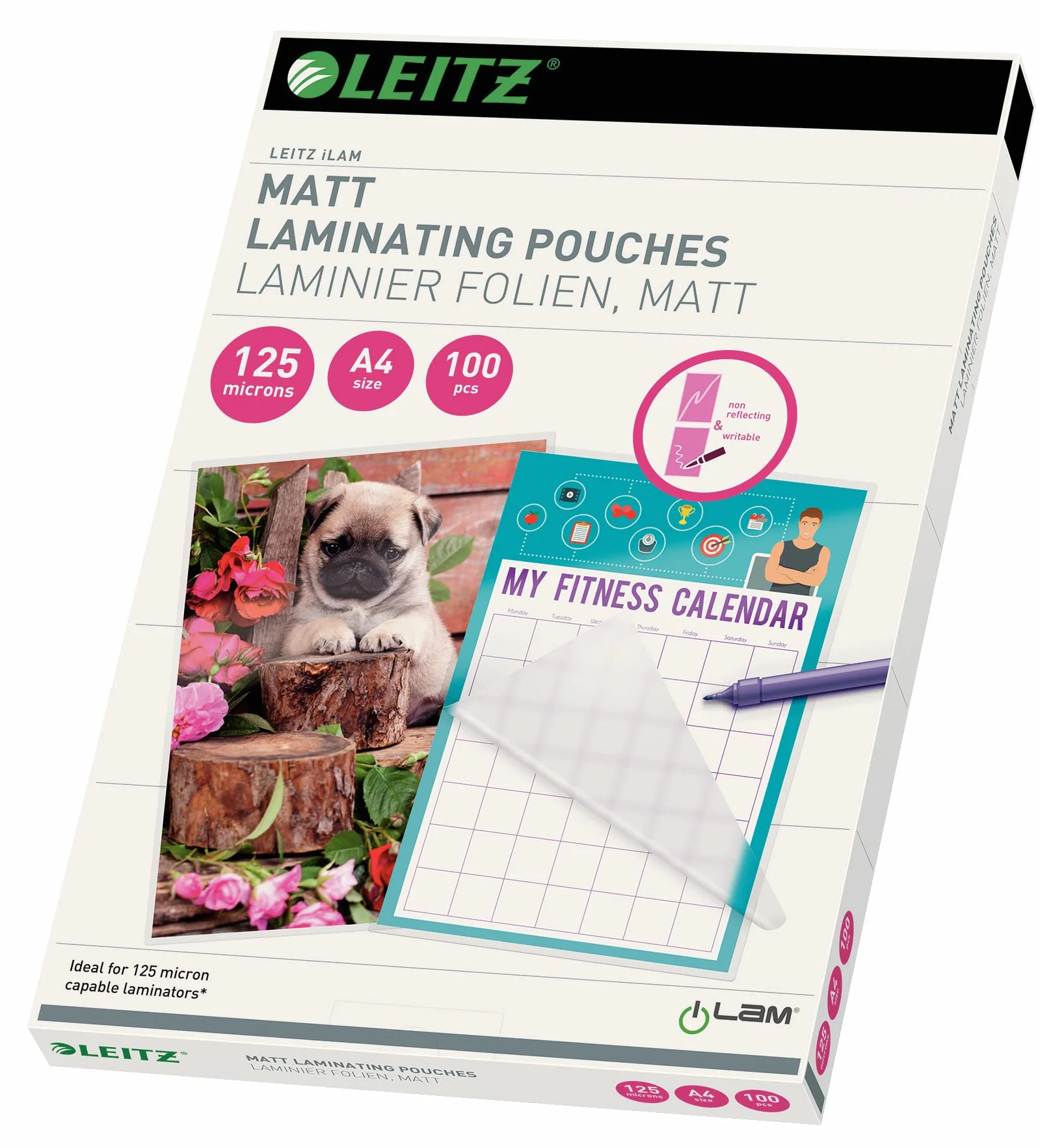 Leitz Estuche laminado A4 transparente mate estándar paquete 100