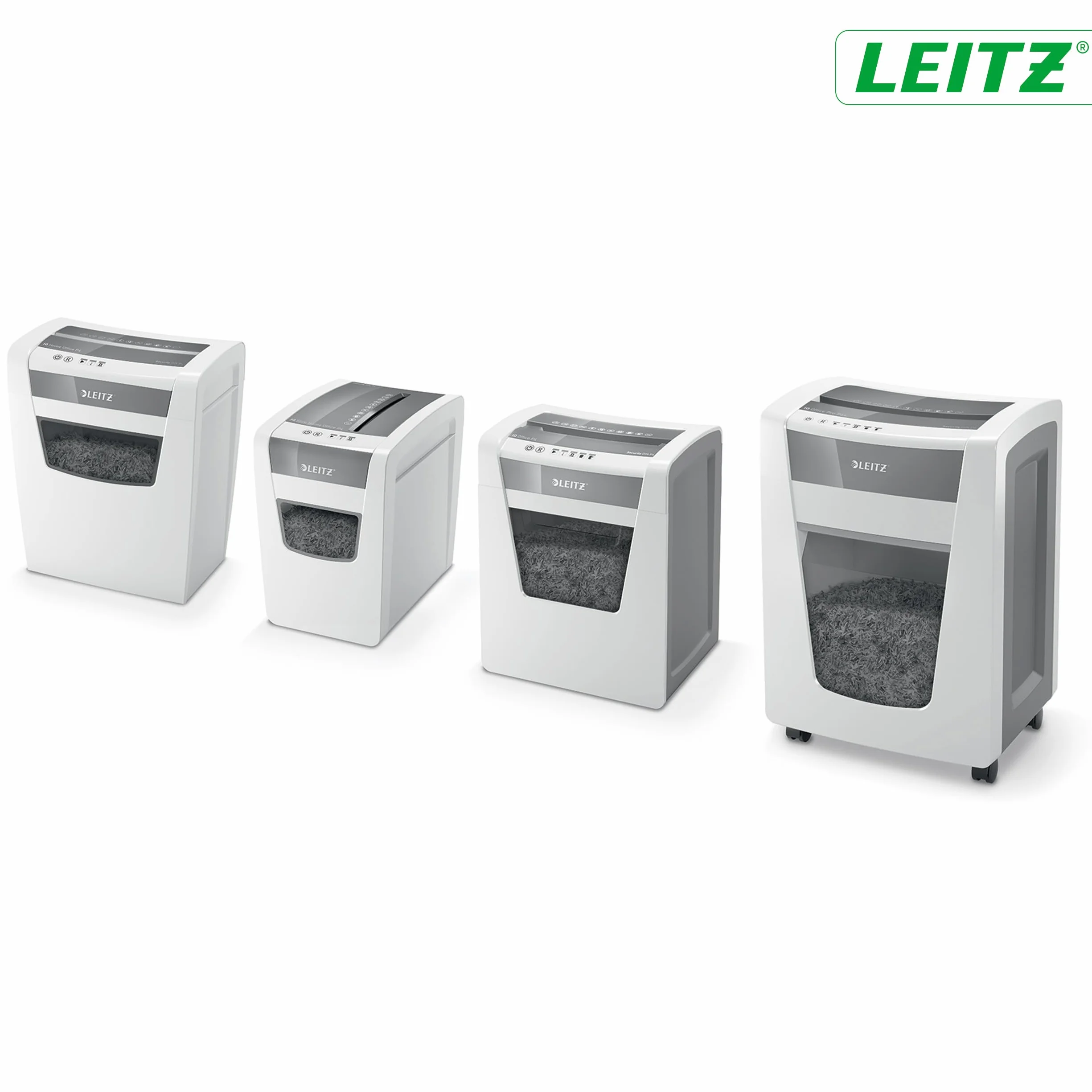 Leitz 80090000 - Destructora De Papel IQ Home Office P4 Corte Confeti, Capacidad 10-12 Hojas, Papelera 23L, Tecnología Anti Atascos, Funcionamiento Silencioso, Bloqueo De Seguridad Infantil, Blanco