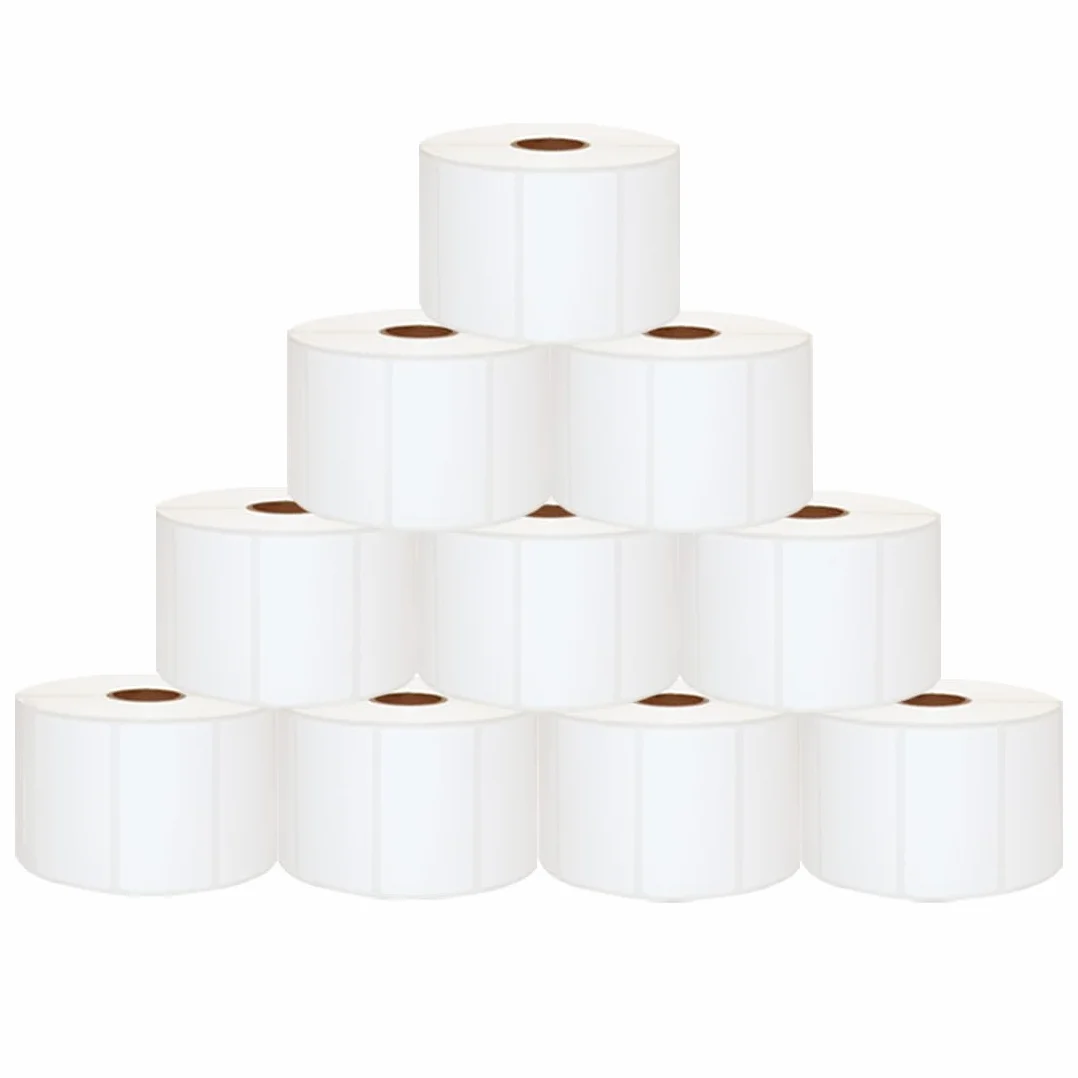etiquetas térmicas, 57 x 32 mm, compatibles con las impresoras Zebra GC420d, GK420d, GX420d y GX420t, 1500 etiquetas por rollo, 10 rollos.