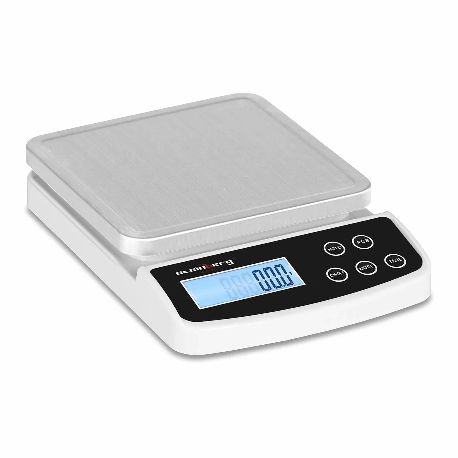 Steinberg Systems Báscula Para Paquetería Digital Balanza Pesacartas SBS-LW-5000/100 (0,6 g - 5 kg, Precisión de 0,1 g, Superficie de pesaje de 15 x 15 cm)