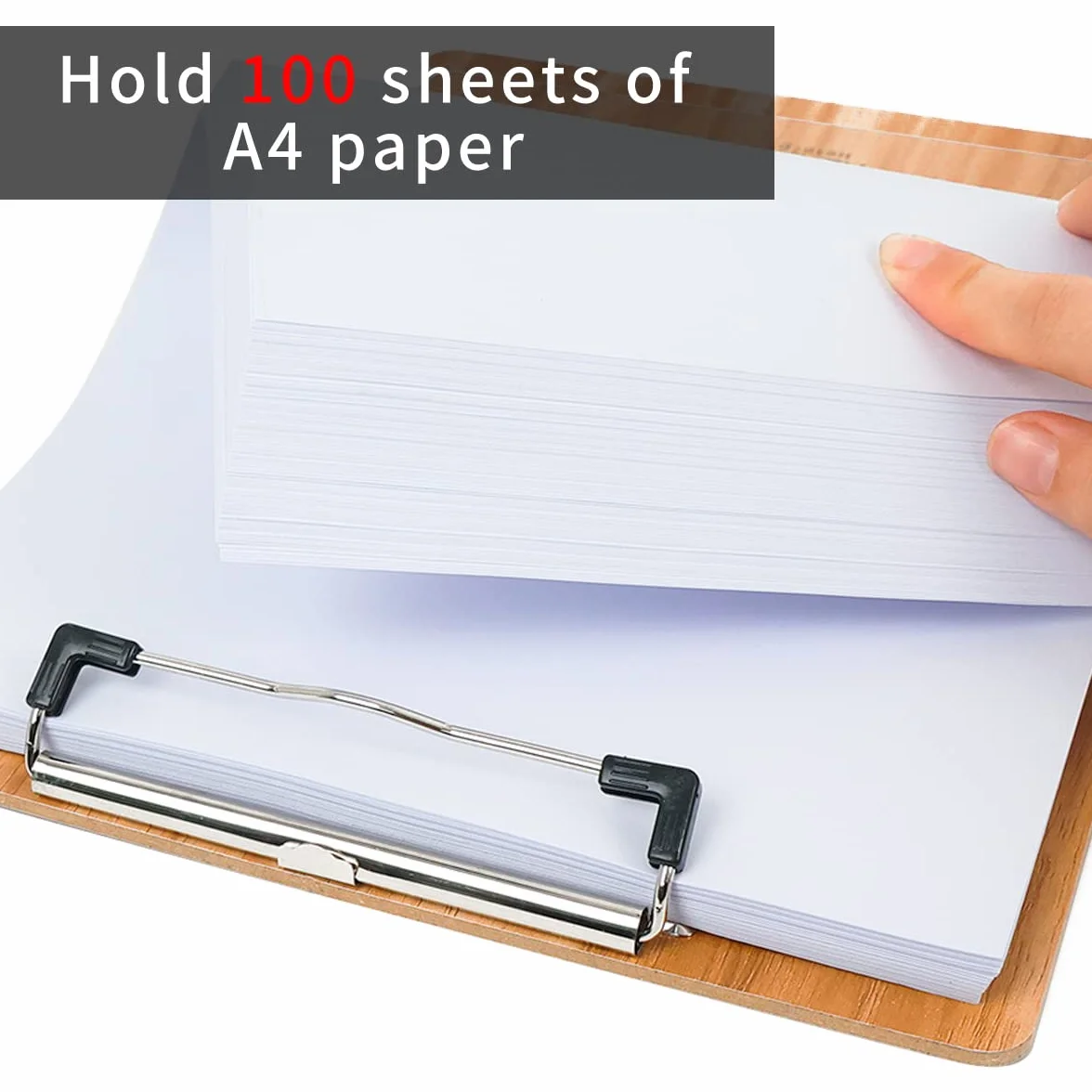 A4 Portapapeles en Madera con Pinza, Clipboards con Agujero Colgante, Tablero de Escritura - Paquete de 12