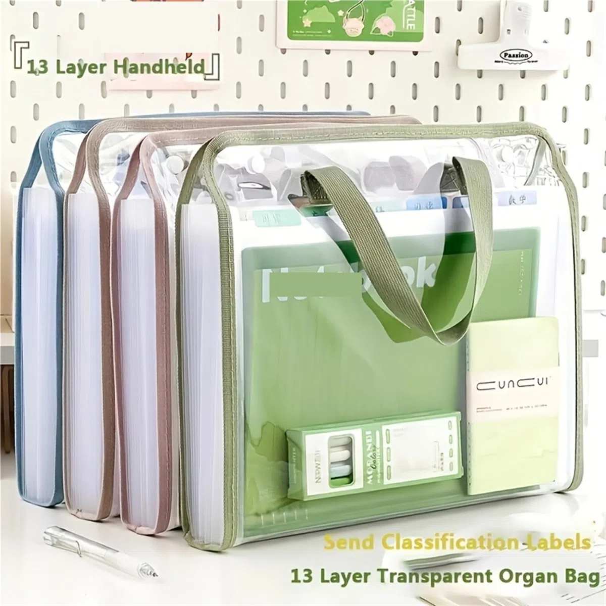 Carpeta Clasificadora Bolsa de almacenamiento archivos acordeón | Carpeta de papel de prueba de gran capacidad, organizador de documentos for estudiantes(Brown)
