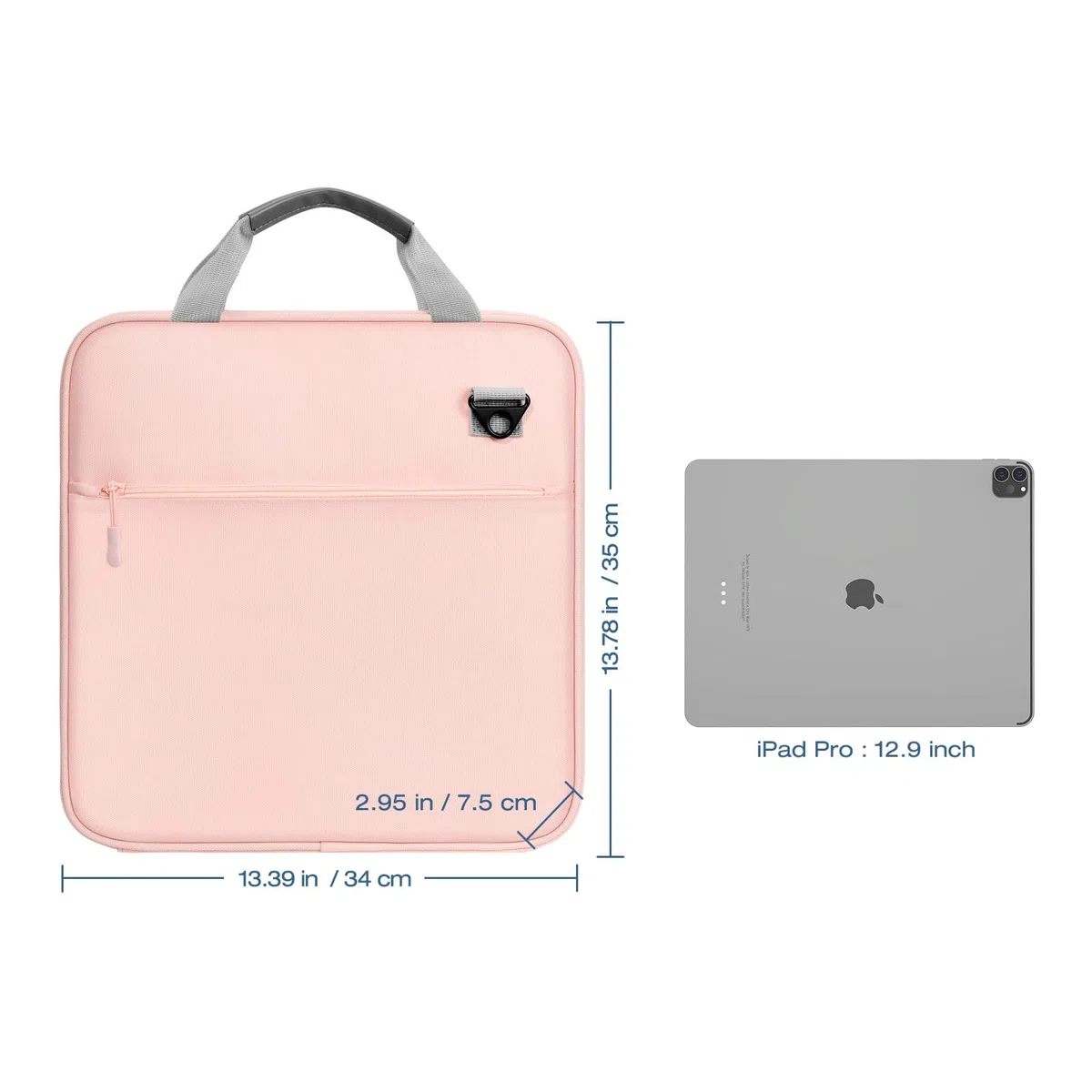 MoKo Carpeta con cremallera, capacidad para 500 hojas, carpeta escolar con cremallera, carpeta de 3 anillos de 2 pulgadas para escuela secundaria, asa y correa para el hombro, rosa y gris | Tejido Oxford 900D repelente al agua con 5 carpetas, 2 bolsillos