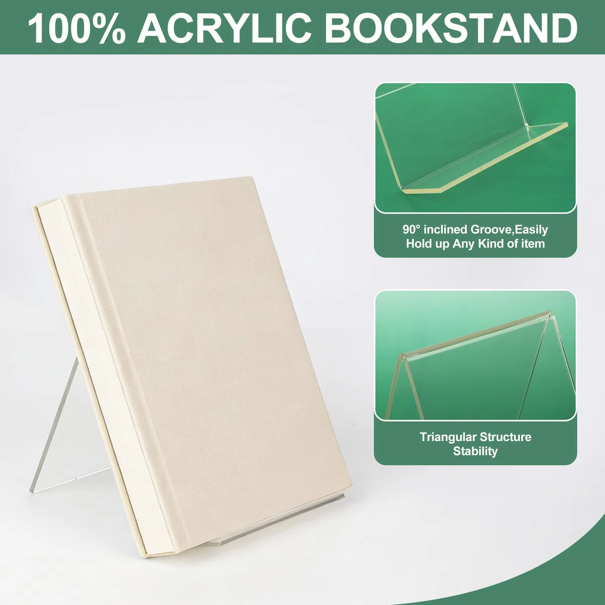 14 Pcs Sujetalibros de Acrílico Transparente 3mm, 10 x 11.5 x 13 cm, Sujeta Libros Estantería Antideslizante, Sujetalibros Estantería, Soporte Libros Organizador para Oficina Escuela Biblioteca Hogar