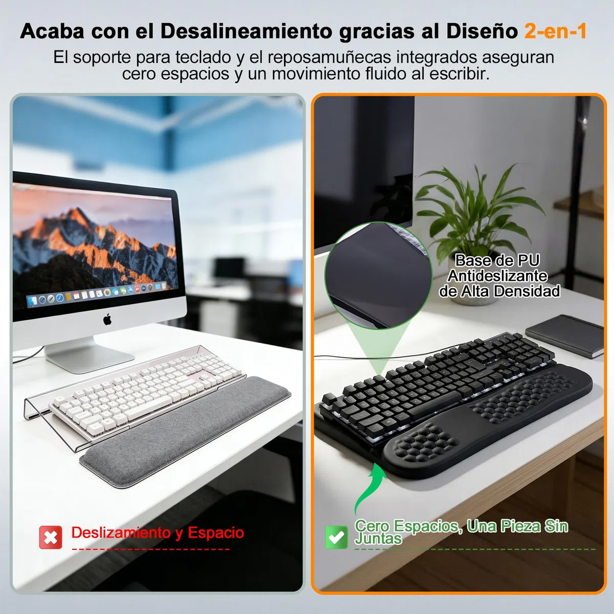 LIMOUS Reposamuñecas Ergonómico para Teclado, Soporte Elevador Ajustable 2 Ángulos con Caja de Almacenamiento, Almohadilla Ola de Espuma Viscoelástica, Base Antideslizante para Oficina y Gaming-Negro
