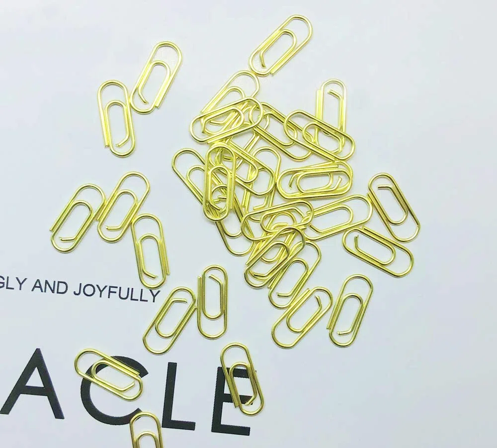 50 clips de metal para papel de 3/5 pulgadas, acabado niquelado