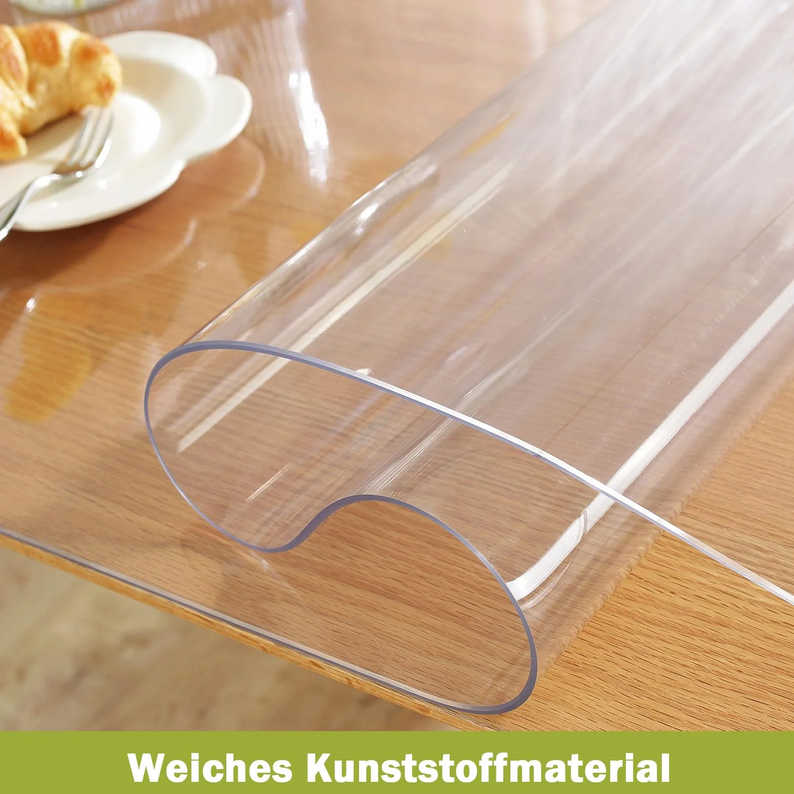 OstepDecor Protector Mesa Transparente 90 x 90 cm,1.5mm Protector Escritorio & Alfombrilla Escritorio, Mantel Transparente Mesa Rectangular, Anti-Deslizante, Impermeable, Resistente al Calor