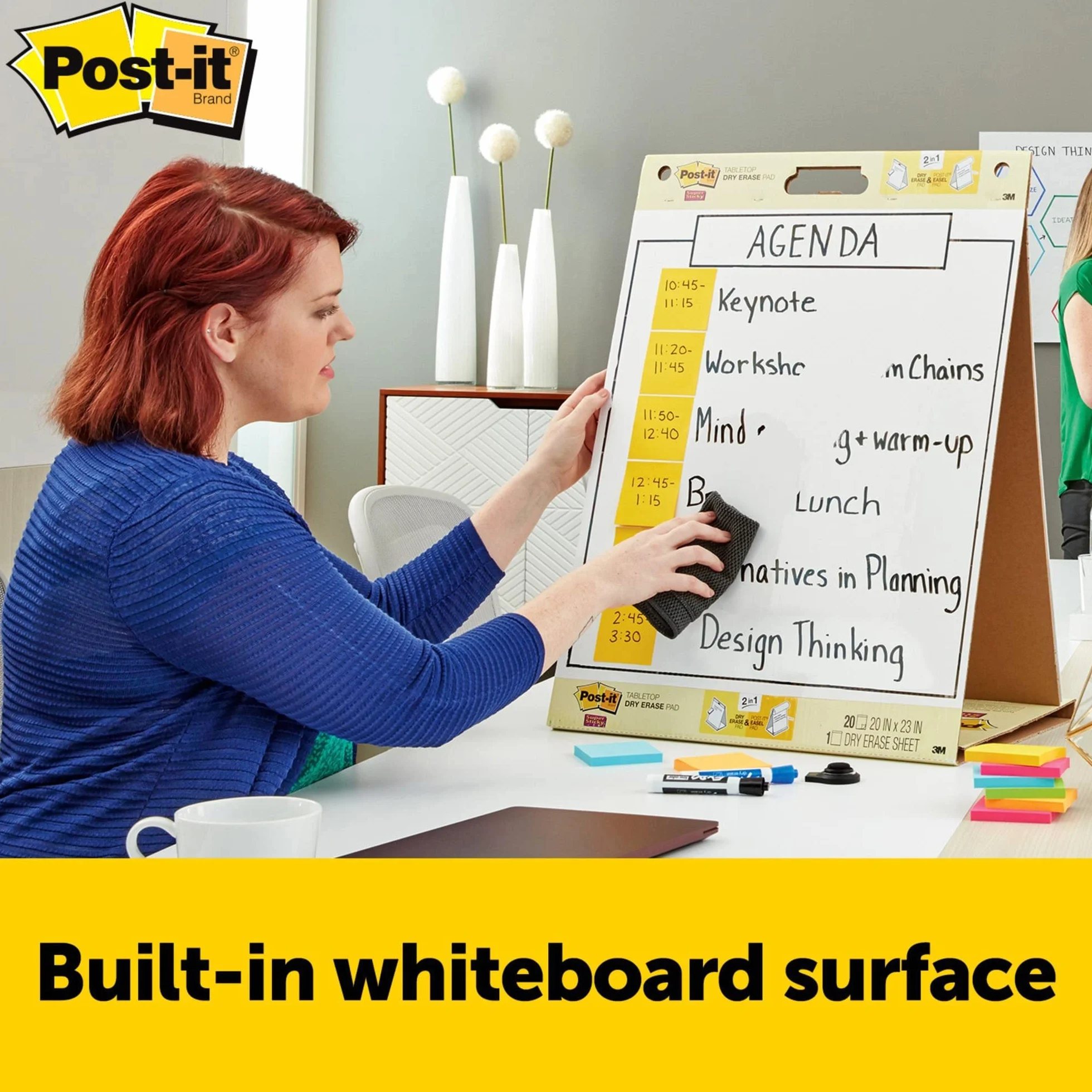 Post-It Notas para Reuniones Super Sticky, Bloc de Notas 584x508 mm, Blanco, 20 Hojas
