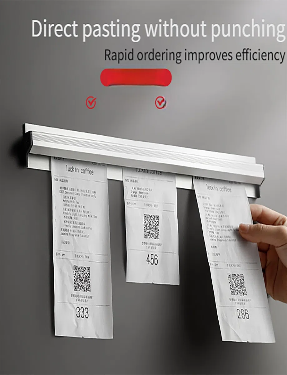 Soporte de recibos aluminio for montaje en pared | Paquete de 2 soportes for pedidos de restaurante plateados de 10 a 100 cm: soporte for recibos de montaje en pared