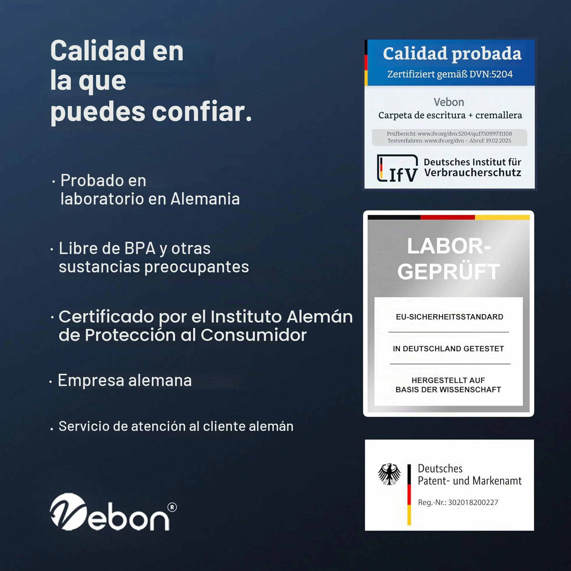 Vebon London Carpeta para documentos, tamaño A4, piel vegana, con cremallera, 2 en 1, carpeta y bolso para portátil, soporte para smartphone, negro