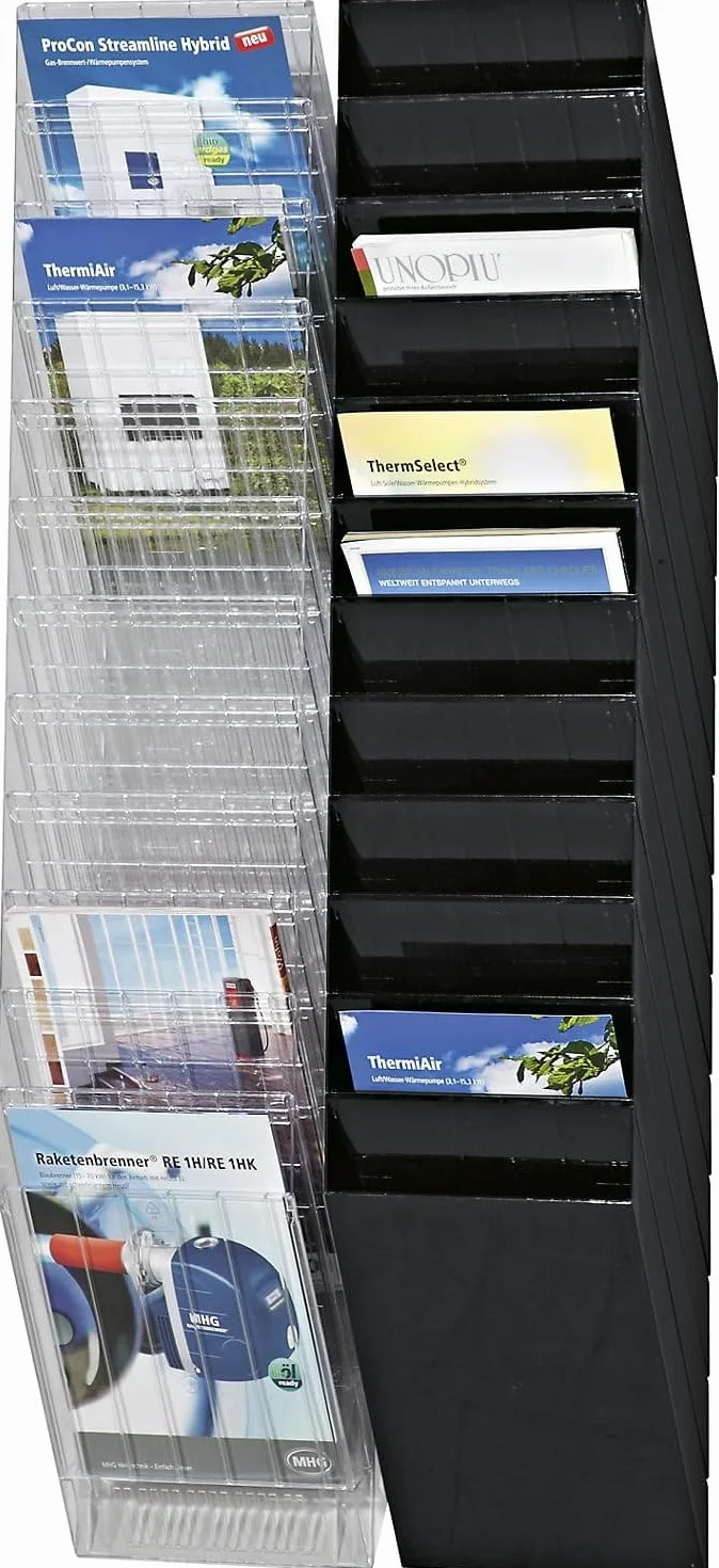 Flexiboxx 12 A4 Juego de dispensadores de folletos negro