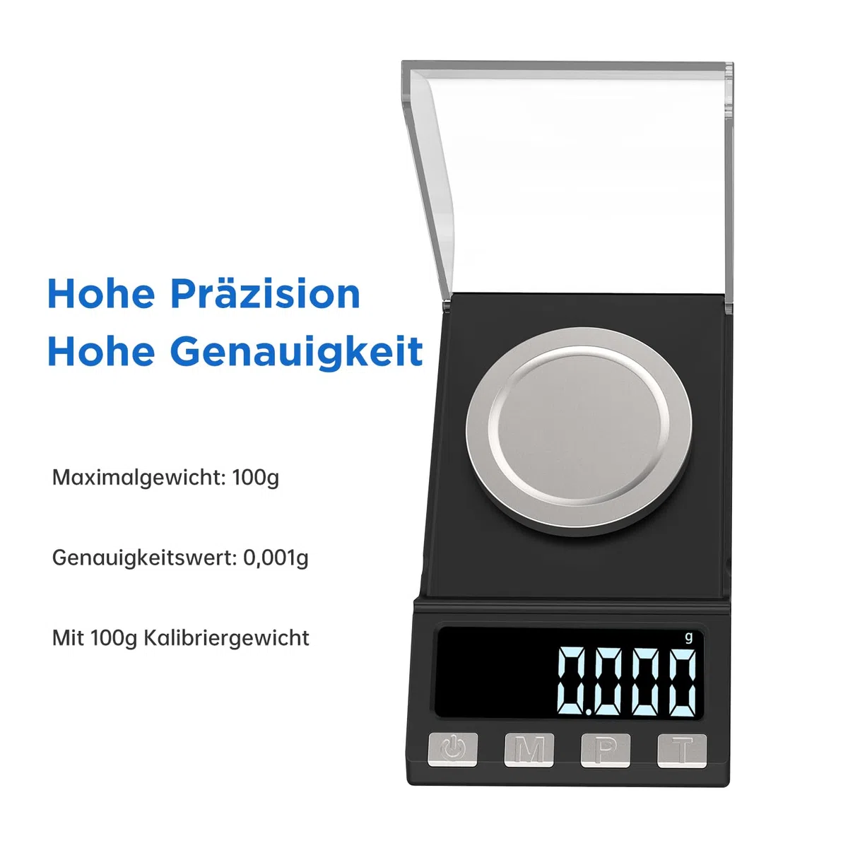 Báscula digital de 100 g/0.001 g, carga USB, báscula de miligramos, báscula de precisión de gramo, báscula de oro, báscula fina para joyas con pesos de calibración, pinzas