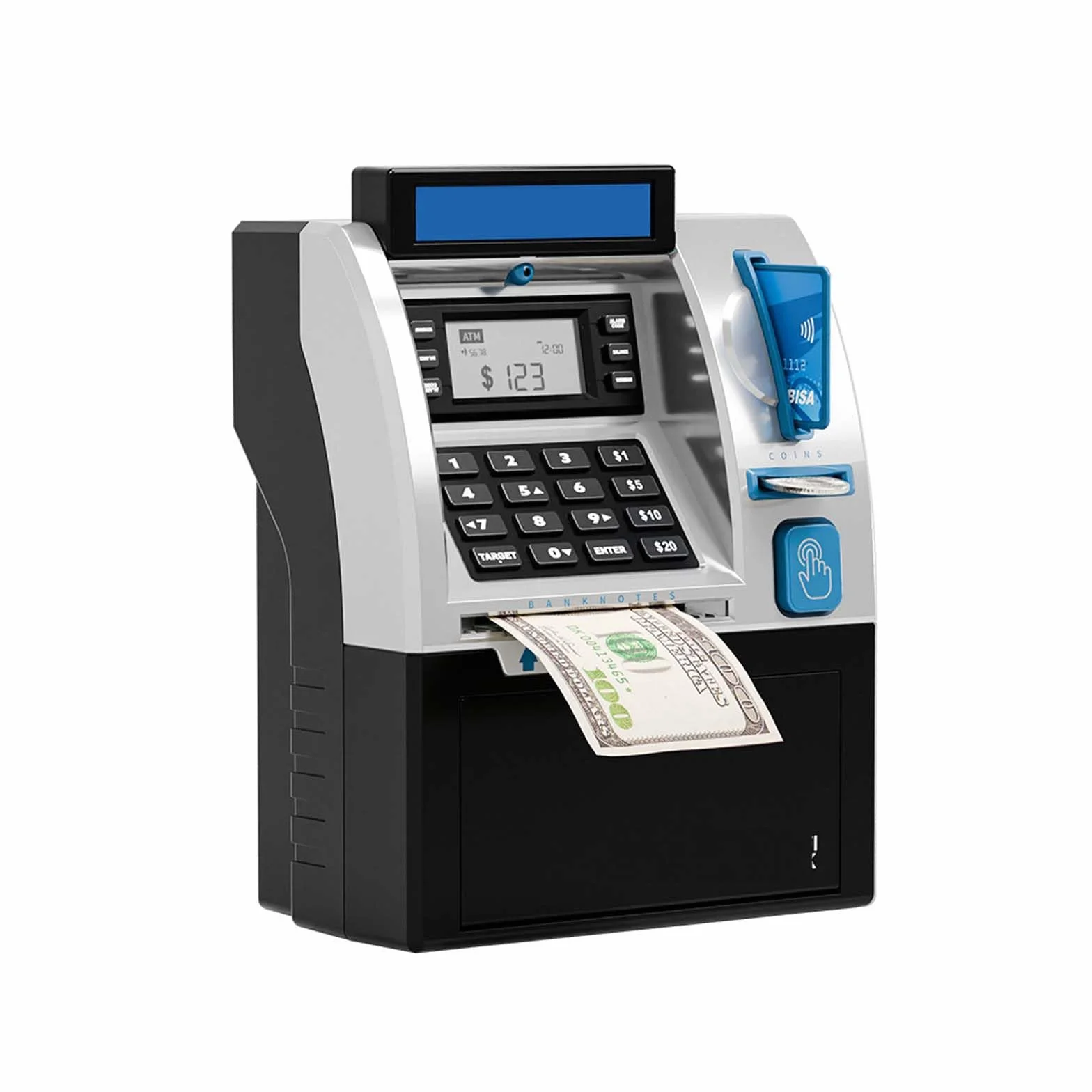 Alcancía Electrónica, Caja de Dinero con Contraseña Cajero Automatico Digital Mi-ni Caja Fuerte Electrónica Electronicas con Tarjeta de Débito para Cajero Automático Bancos Huchas