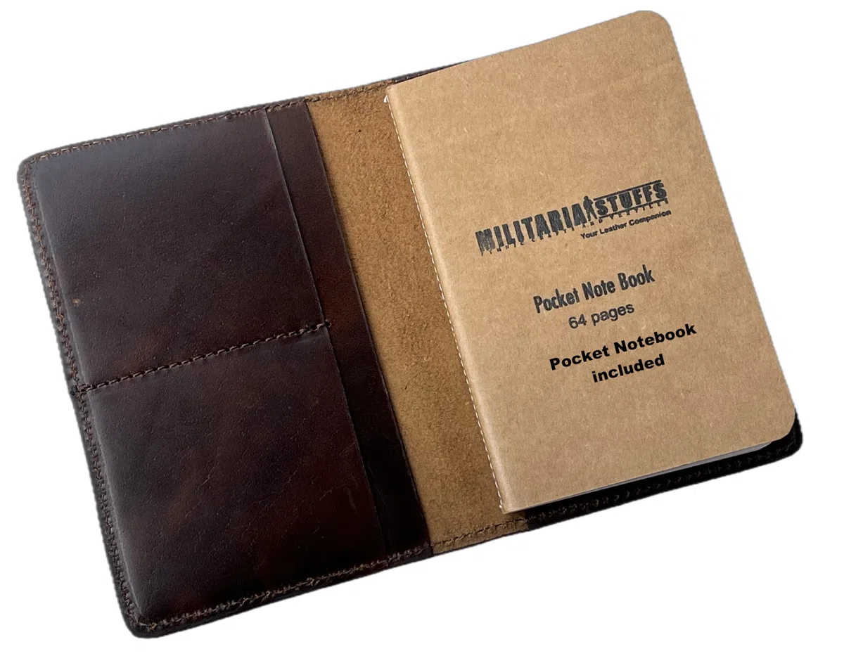 Funda de cuero para notas de campo, funda de cuaderno para Moleskine Cahier, hecha a mano, cubierta de cuero vintage de 3.5 x 5.5 pulgadas, cuaderno de viajeros recargable