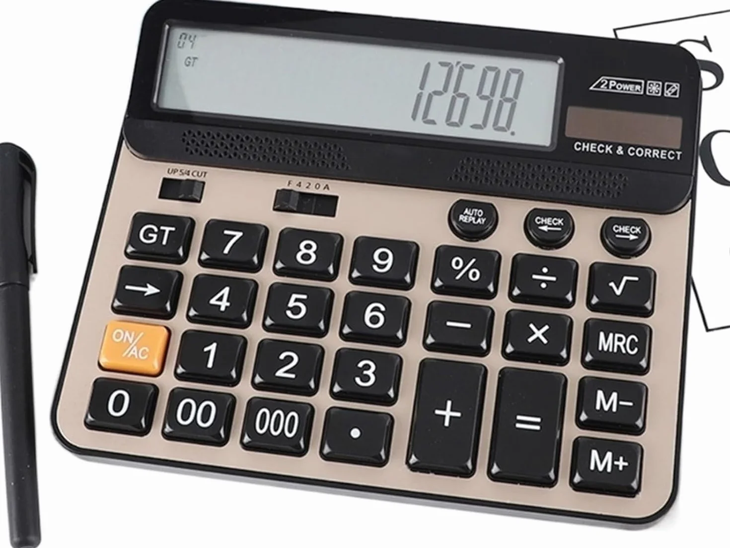 calculadora, Escritorio con botón Grande y Sensible función estándar de alimentación Dual batería