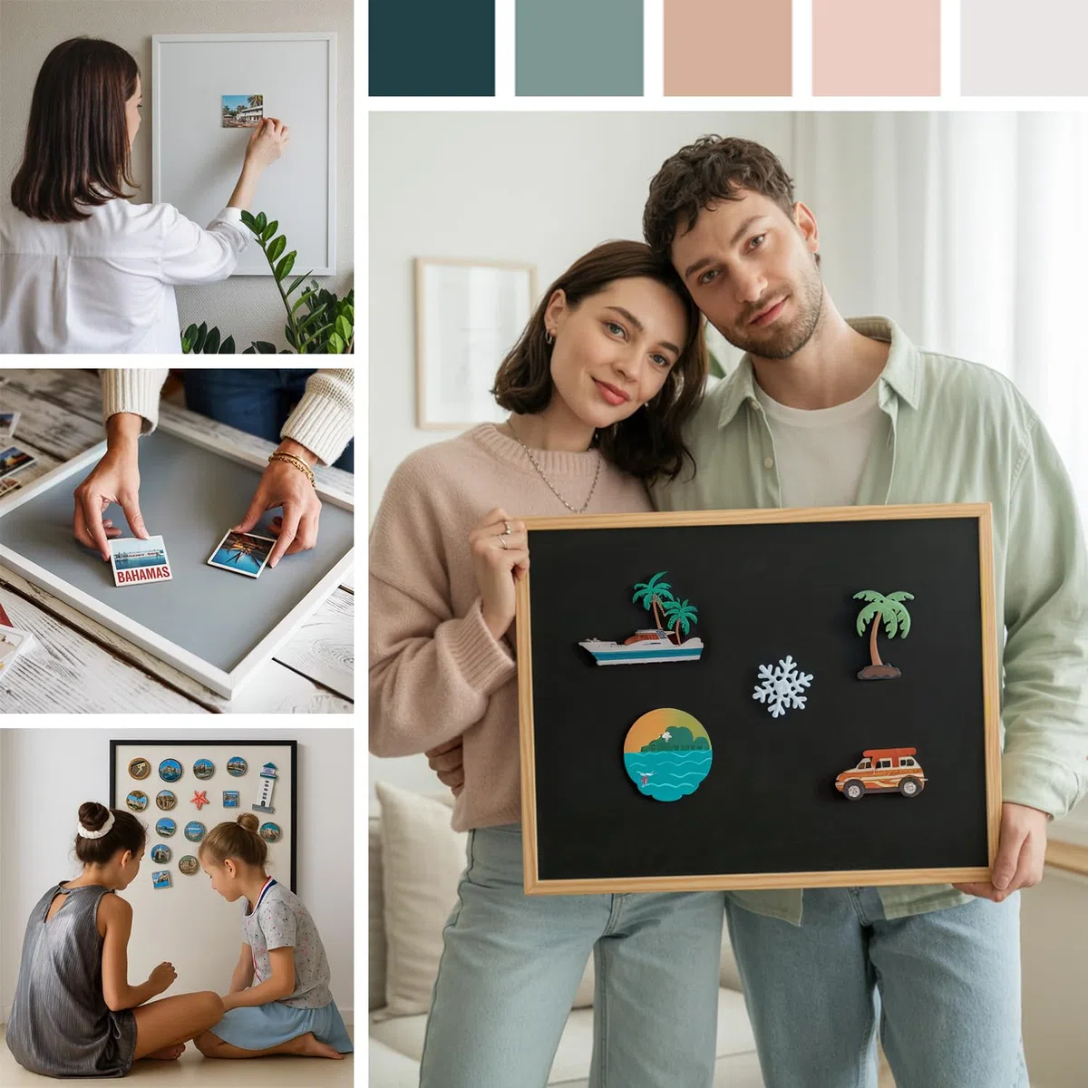 Tulup Pizarra Magnética 80x60 cm Marco De Plástico – Tablero Organizador Y Decorativo De Pared Para Hogar, Oficina O Aula – Diseño Moderno Y Práctico