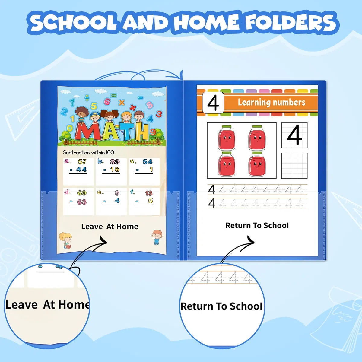 36 carpetas de comunicación para padres y profesores con bolsillo frontal transparente, 2 bolsillos, carpetas para llevar a casa y hacer tareas para estudiantes y aulas (36, morado)