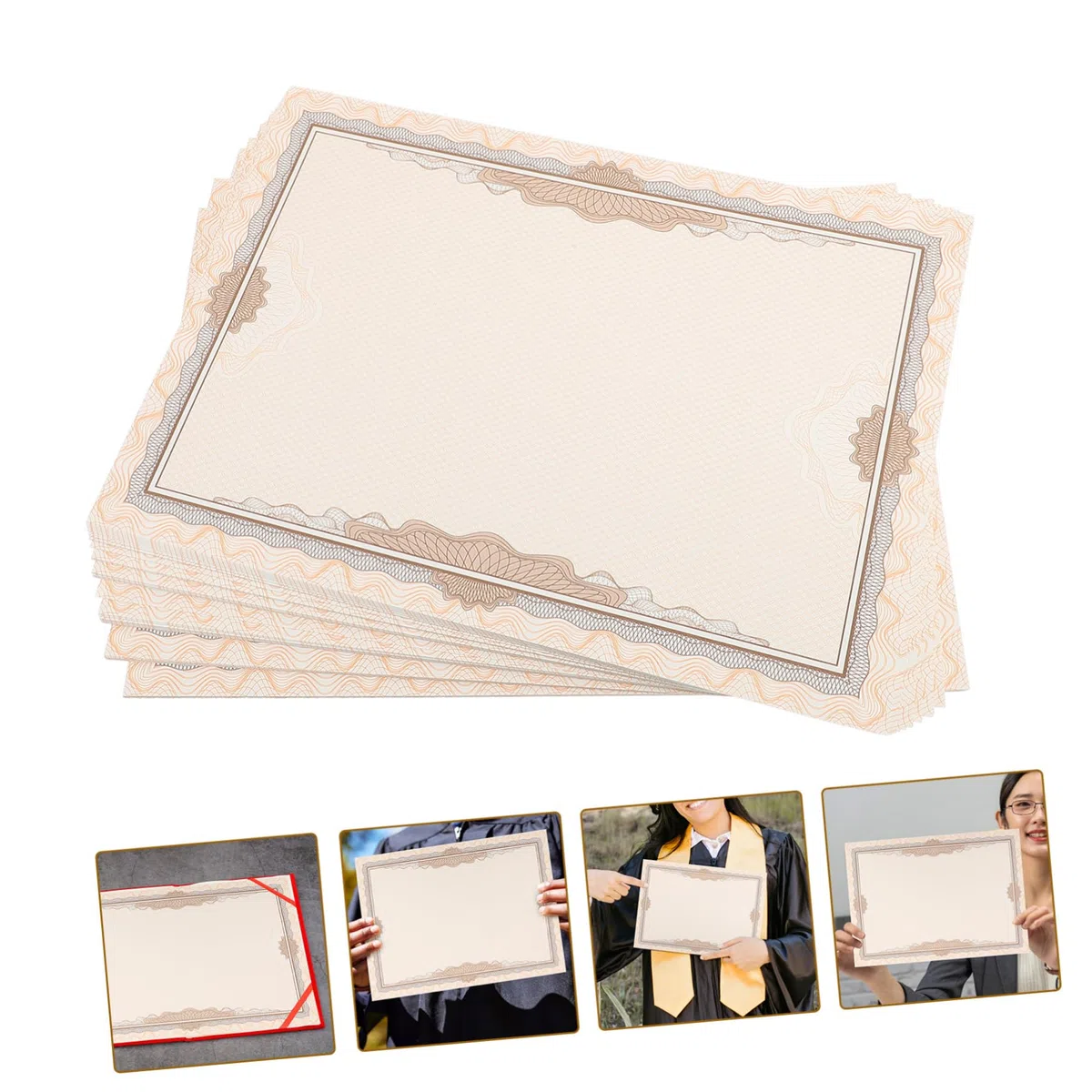 SEWACC Papel Delicado Práctico y Conveniente para Almacenamiento 100 Hojas de Papel para Diplomas de Graduación en white Adecuado para Decoración y Uso en Tienda