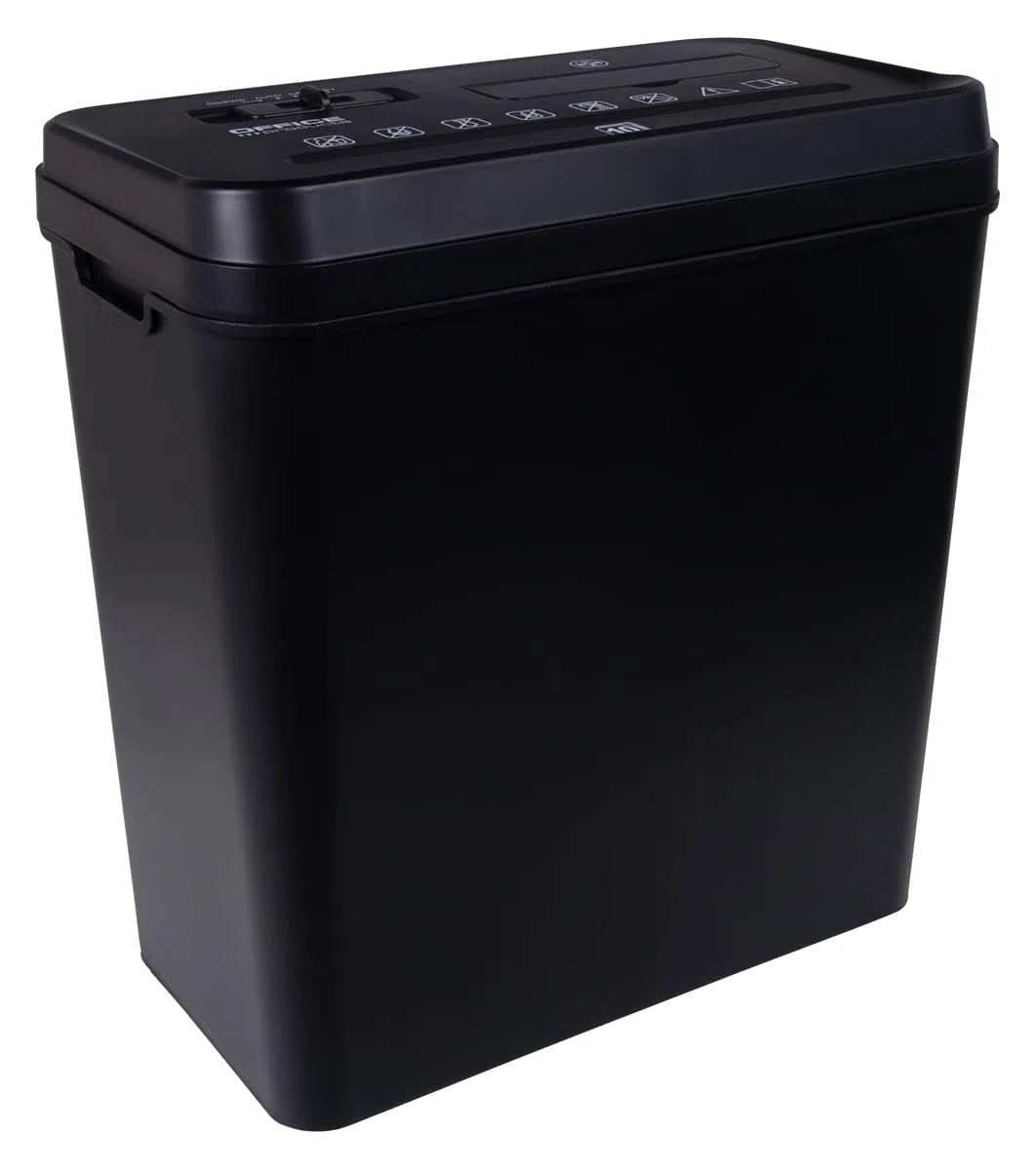 Office Products Destructora de Documentos/Tiras/Trituradora de Papel y Tarjetas/Puede triturar Tarjetas de crédito/hasta 10 Hojas A4/Cesta 14 l/Negra/para Oficina en casa