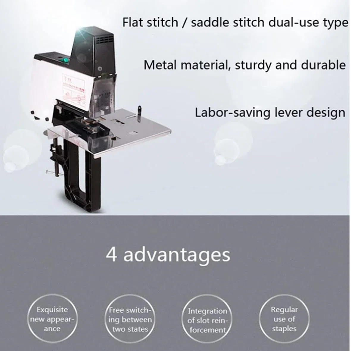 Grapadora Eléctrica De Escritorio SJdoPulse, Máquina De Encuadernación Totalmente Automática, 2-50 Hojas, 100 mm, 60 Clavos/Min, 210 Grapas, A3 Plegado, 220V, 800W