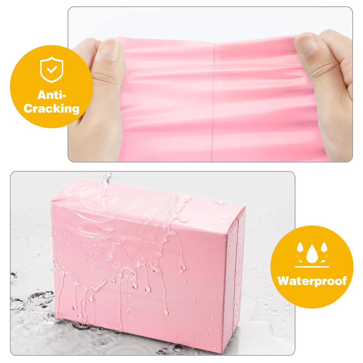 Famagic 200 sobres de polietileno de 12 x 15.5 pulgadas, color rosa claro, sobres de envío autoadhesivos, bolsas de embalaje impermeables y a prueba de desgarros