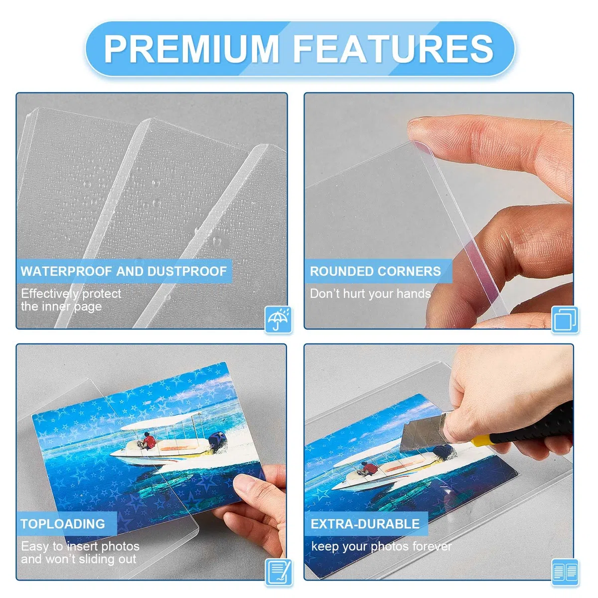 Teling 150 fundas rígidas de plástico duro para tarjetas de fotos de 5 x 7 pulgadas, protector de tarjetas de fotos, fundas de plástico transparente para fotos, álbumes, tarjetas de ídolos
