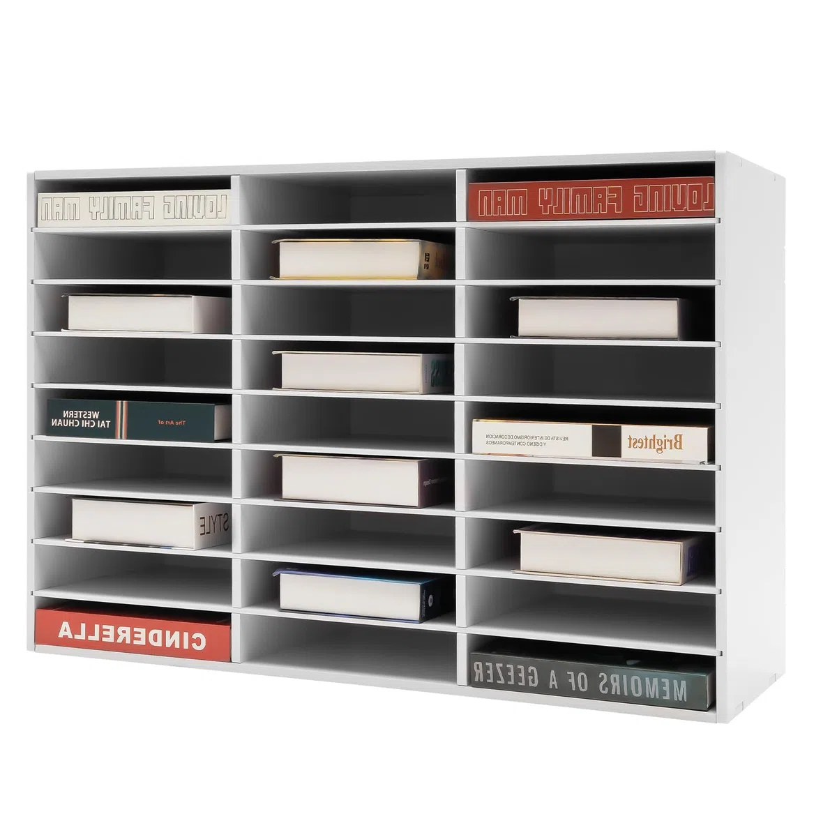Clasificador de documentos de oficina con 27 compartimentos, organizador de papel PVC blanco, almacenamiento de documentos administrativos A4, archivador clasificador vertical moderno, carga pesada 50