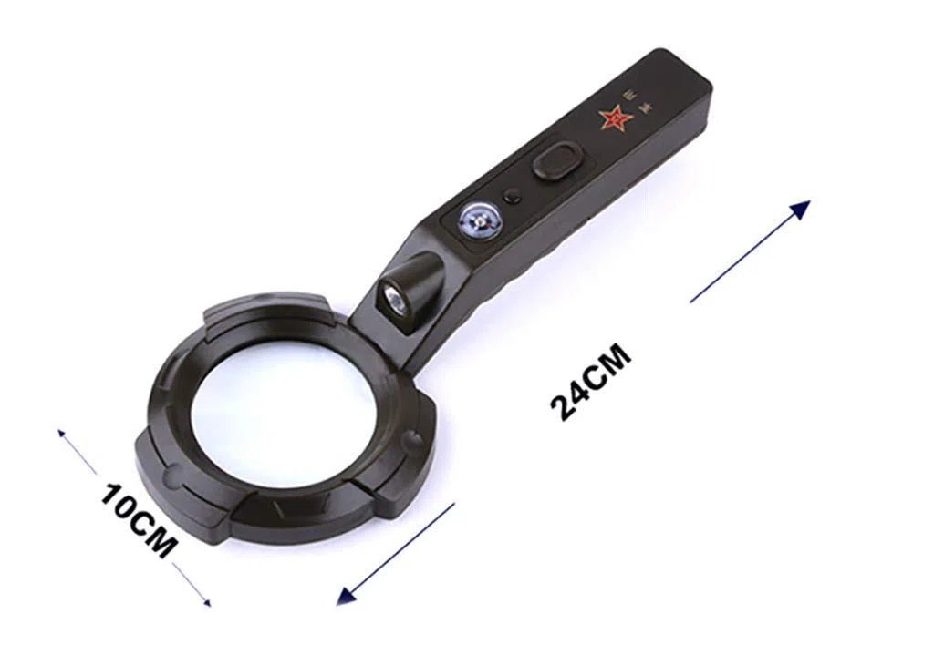 Lupa, educativa, investigación, lupa de mano con luz LED para exteriores + iluminación de lectura caritativa