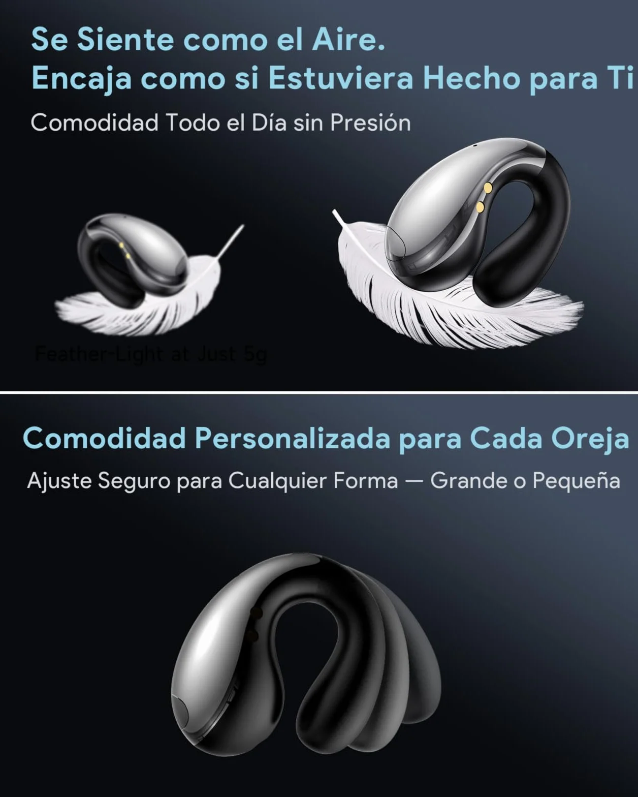 Boytond Auriculares Traductor En Tiempo Real - Traductor Instantaneo de Voz, Auriculares Inalambricos con IA, 164 Lenguas, Traducción Simultánea, Audio Hi-Fi y Pinganillo Multilingüe, Glaciar Negro