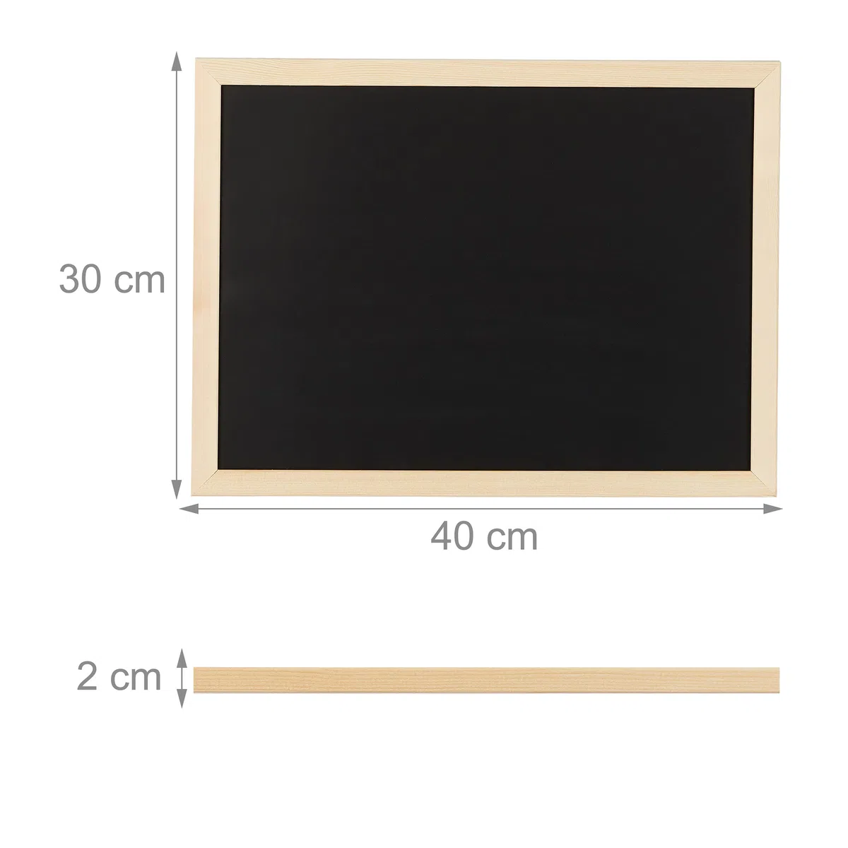 Relaxdays Set de 10 pizarras negras con marco de madera, Borrable, Organizadora, Para la pared, 30 x 40 cm