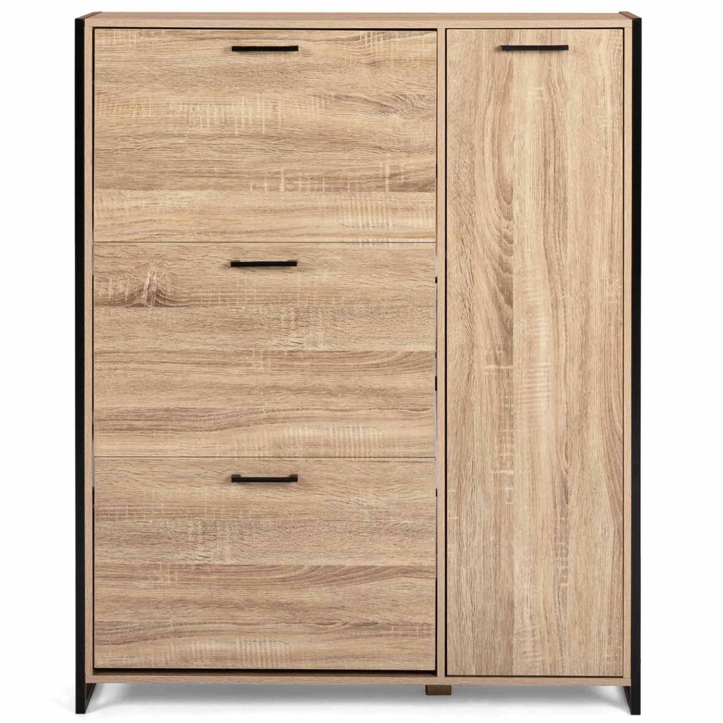 IDMarket Luis Mueble para zapatos 20 pares 4 puertas armario diseño industrial