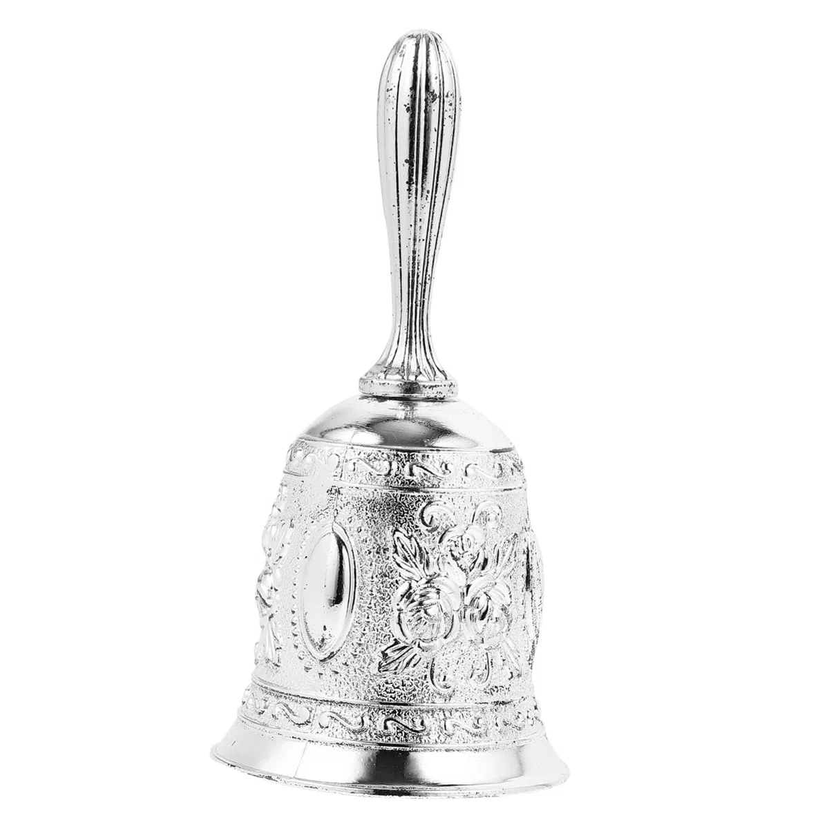 Angoily 4 Piezas Campana de Mano de Metal para Campana para Servicio y Escuelas para Entrenamiento de Mascotas y Infantiles Ergonómico y Sonido