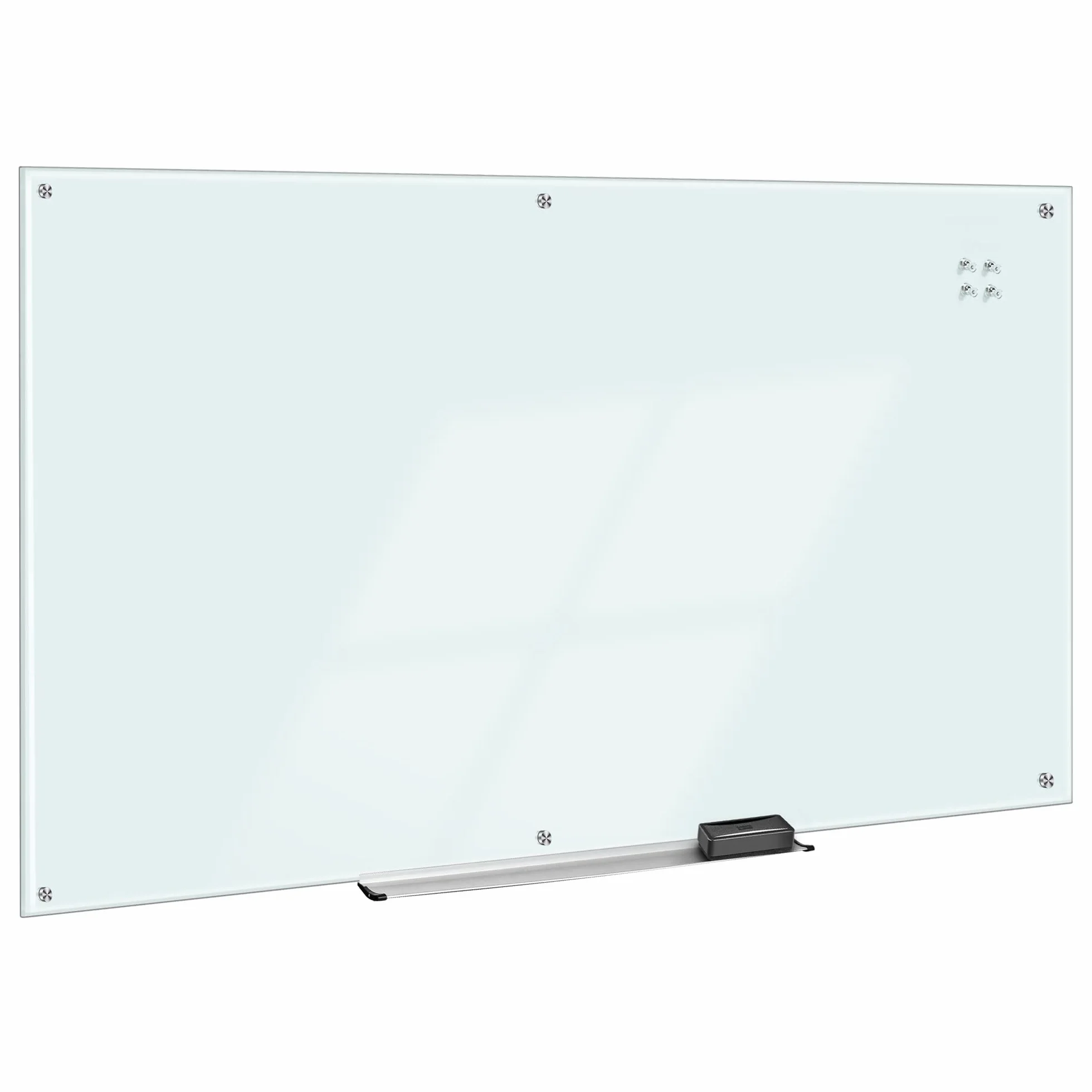 Amazon Basics Pizarra de borrado en seco de vidrio, magnética, 244 x 122 cm, Blanca
