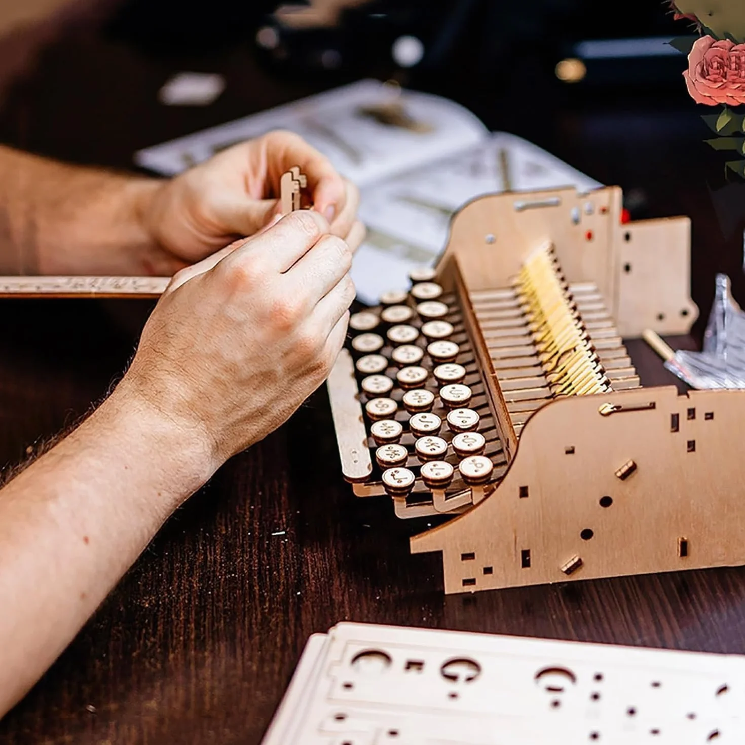 Máquina de escribir manual de estilo retro, máquina de escribir mecánica inglesa portátil de estilo nostálgico for notas, cartas o escritura creativa, fácil de usar, colección for escritores.