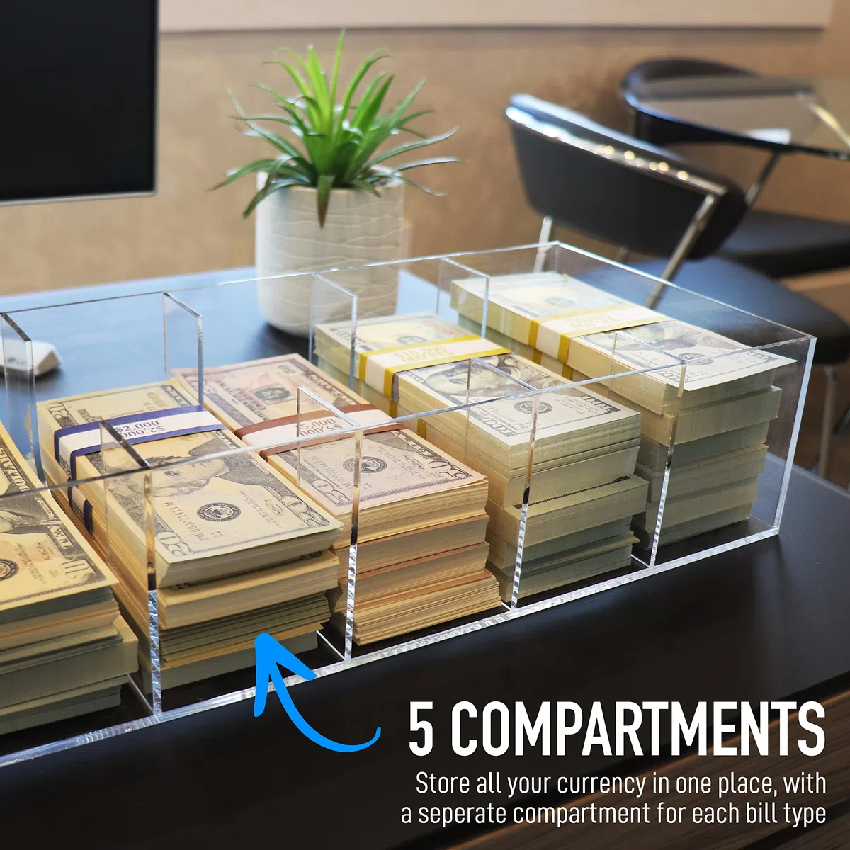 Bandeja para monedas, acrílico