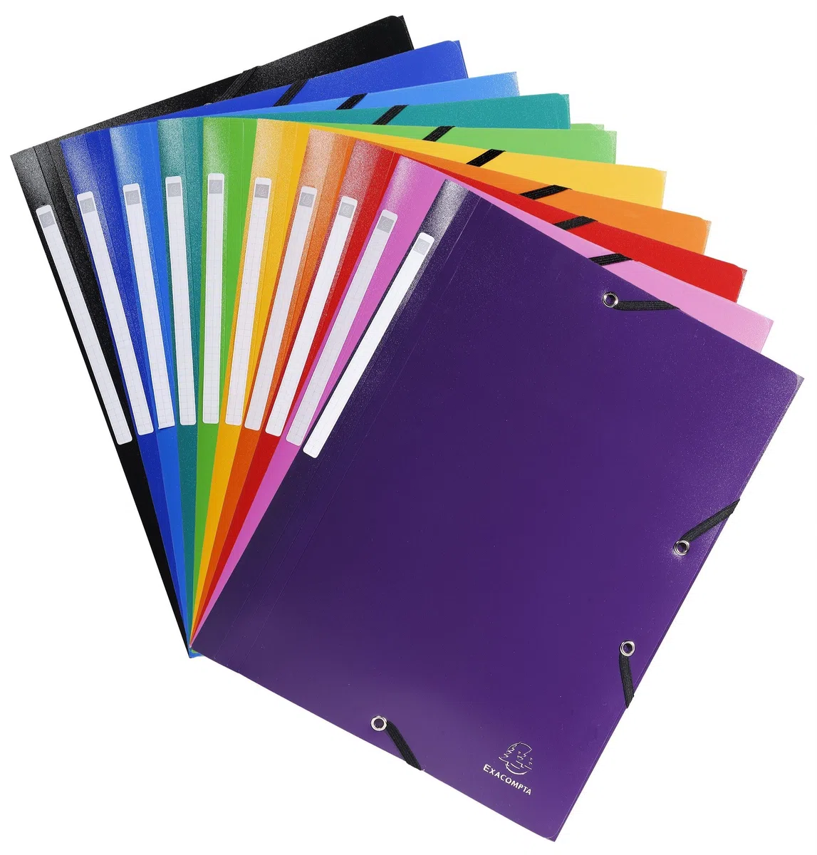 Exacompta 55800E - Pack de 25 carpetas con goma, multicolor