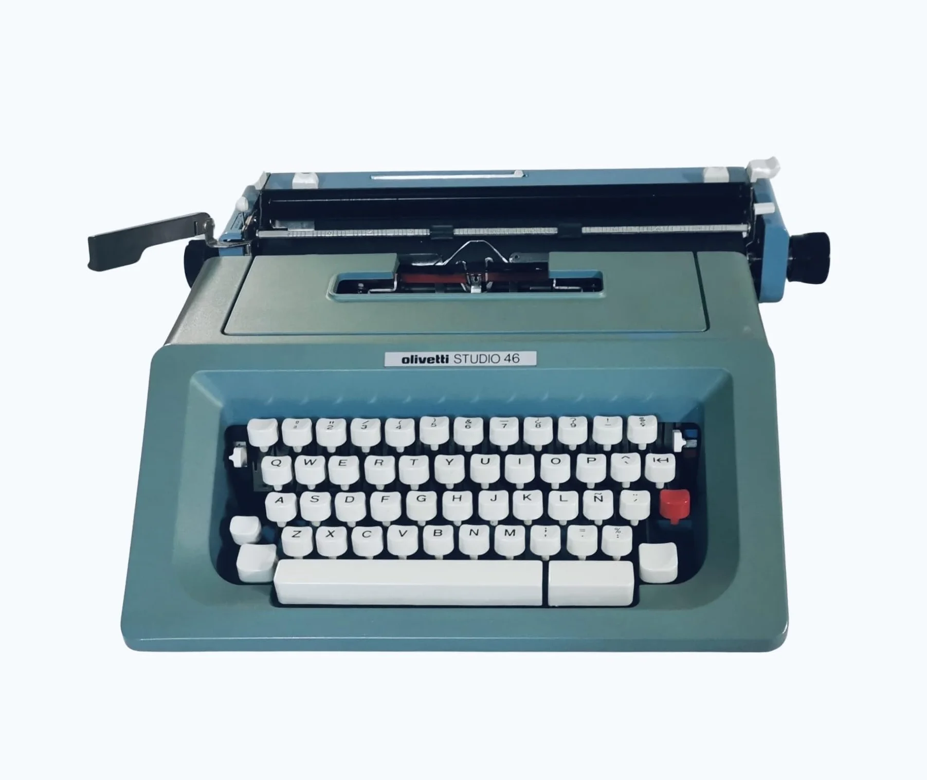 Máquina de Escribir Vintage Olivetti Studio 46 - Teclado en Castellano Revisada y Puesta a Punto por un Profesional. Funciona Perfectamente. Ideal para Coleccionismo y Uso Personal.